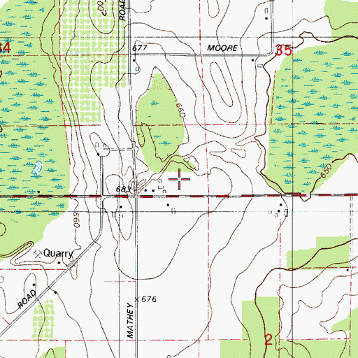 Topographic Map of Gilbert Farms, WI