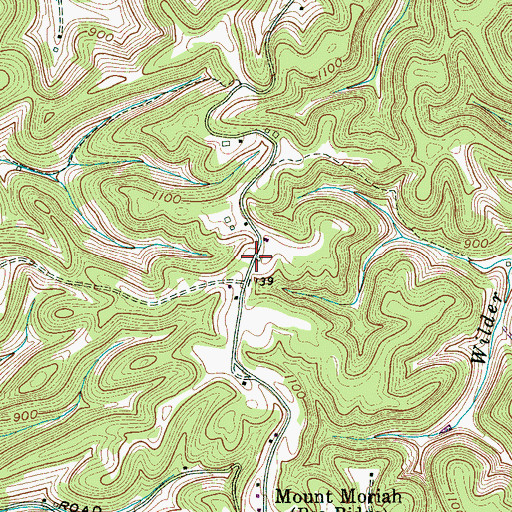 Topographic Map of Adamson Cemetery, TN