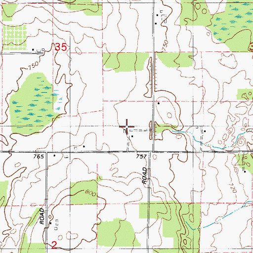 Topographic Map of Cherryland Dairy Farm, WI