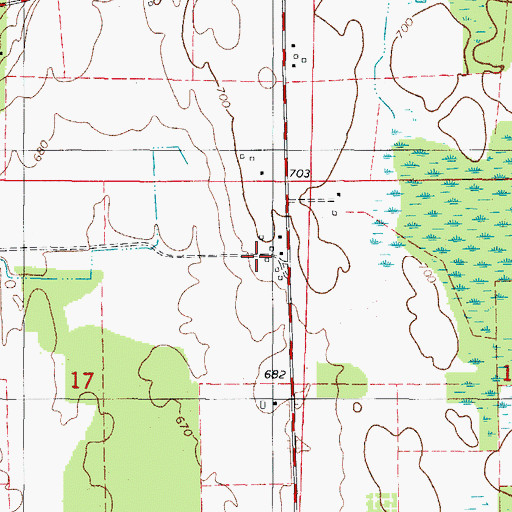 Topographic Map of Roder Farms, WI