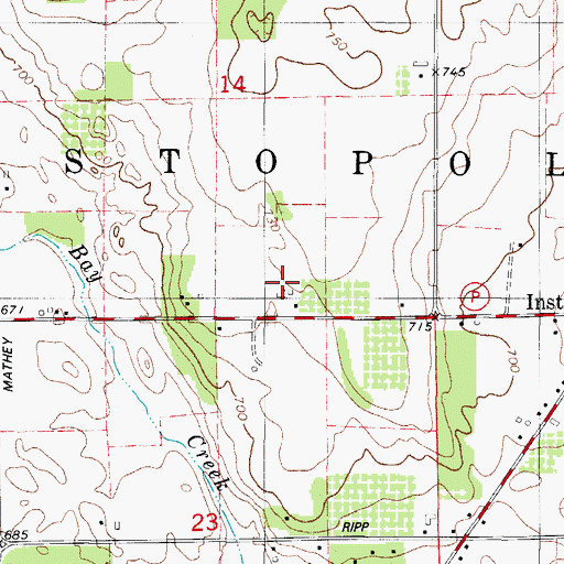Topographic Map of Cherrydale Farm, WI