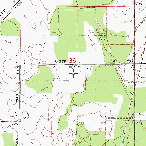 Topographic Map of Sperber Farms, WI