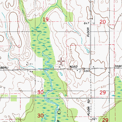 Topographic Map of Cedar Breeze Farm, WI