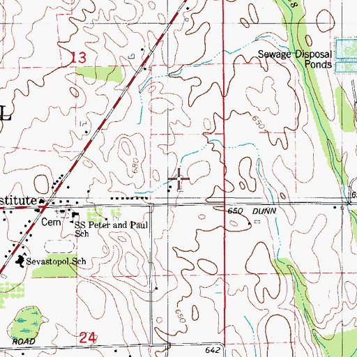 Topographic Map of Low Valley Farm, WI