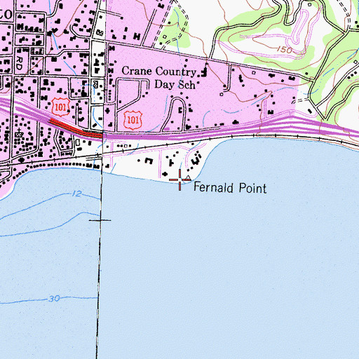Topographic Map of Fernald Point, CA