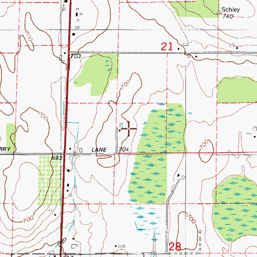 Topographic Map of Cherry Lane Orchards, WI