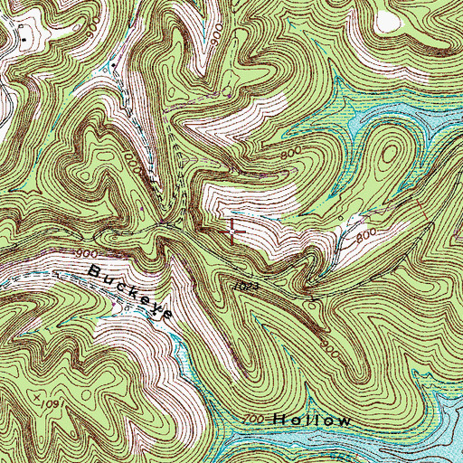 Topographic Map of Allen Cemetery, TN
