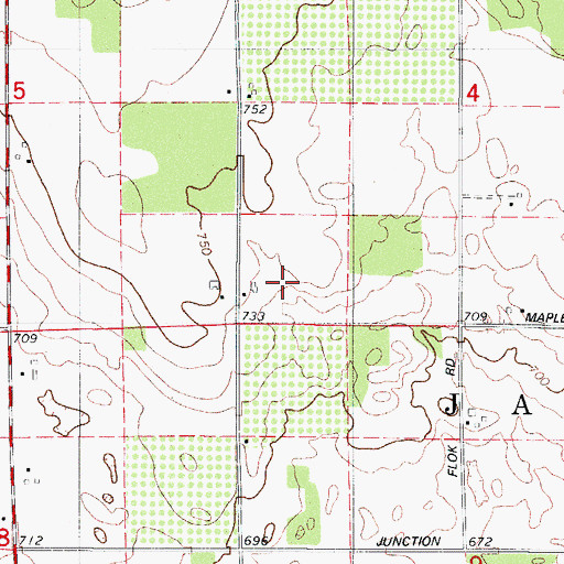 Topographic Map of Haberli Farms, WI