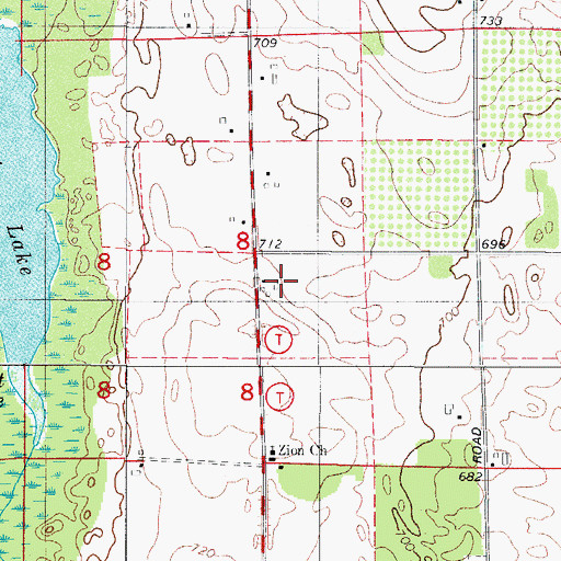 Topographic Map of Bley Farms, WI