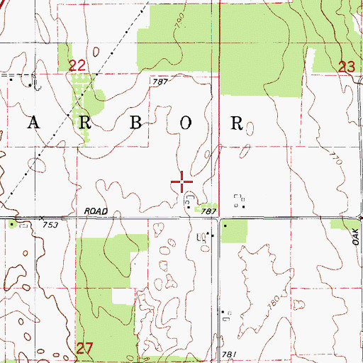 Topographic Map of Kuehn Acres Farm, WI