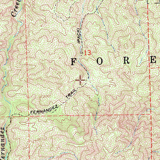 Topographic Map of Fernandez Trail, CA