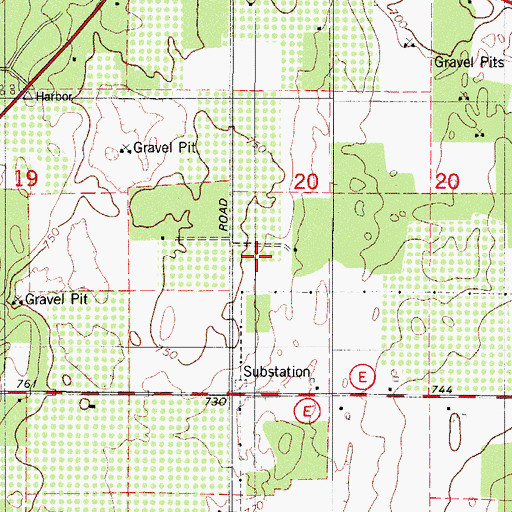 Topographic Map of Hillcrest Orchard, WI