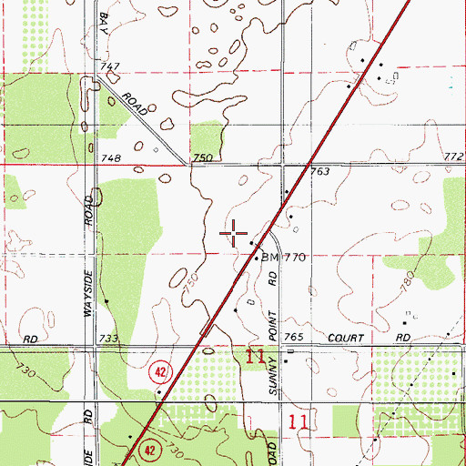 Topographic Map of Sunnypoint Gardens, WI