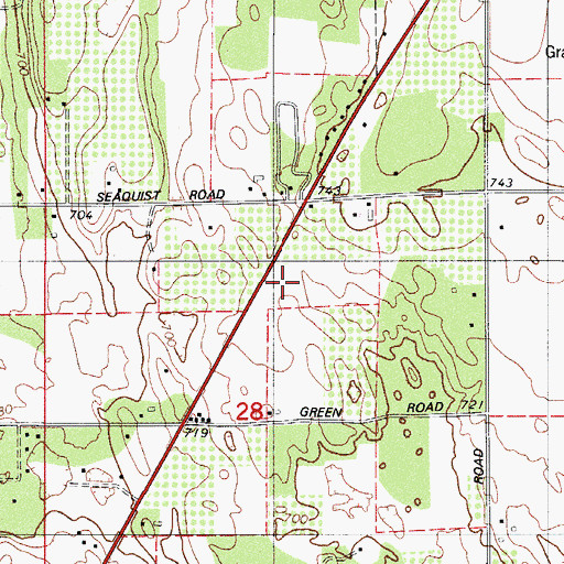 Topographic Map of Seaquist Orchards, WI