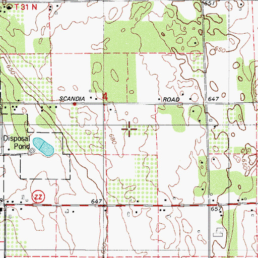 Topographic Map of Hill's Orchard, WI