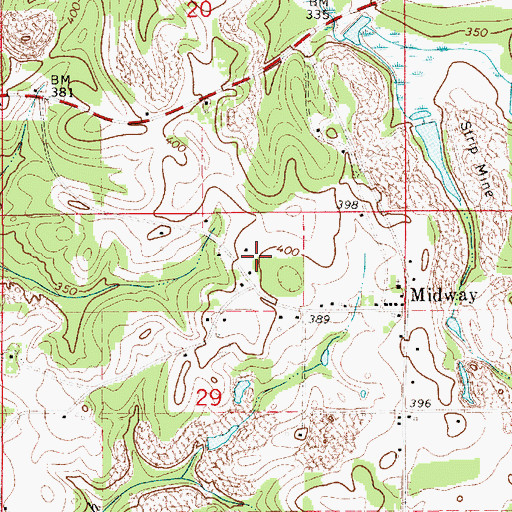 Topographic Map of Whiddon Farms, AL