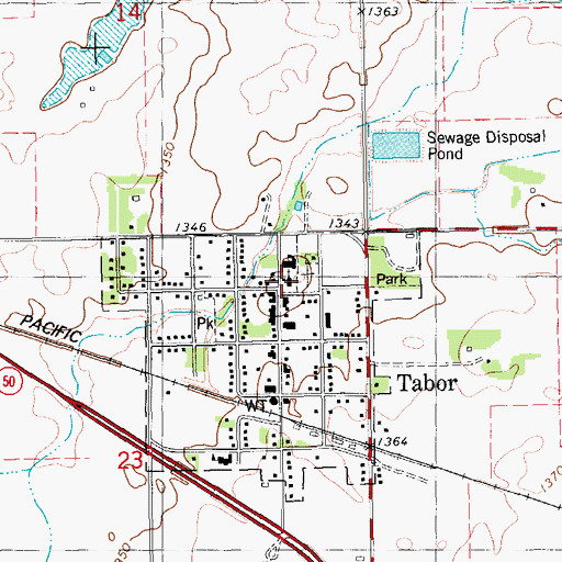 Topographic Map of Saint Wenceslaus Catholic Church, SD