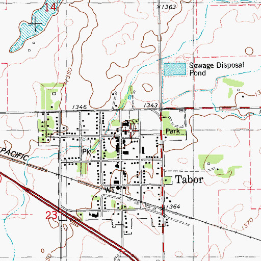 Topographic Map of Saint Wenceslaus Catholic Cemetery, SD