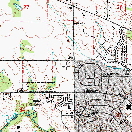 Topographic Map of Noelridge Christian Church Disciples of Christ, IA