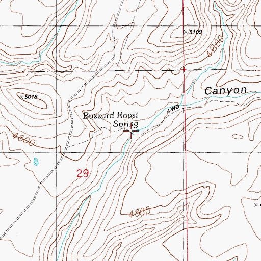 Topographic Map of Buzzard Roost Spring, AZ