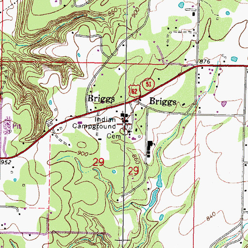 Topographic Map of Cedar Tree Cemetery, OK
