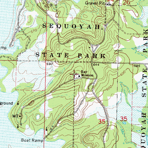 Topographic Map of Ray Mission, OK