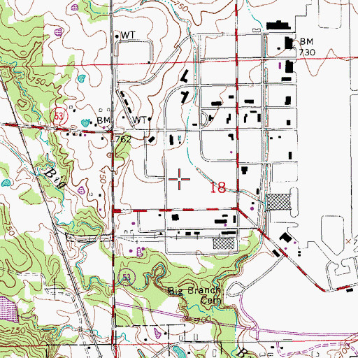 Topographic Map of Ardmore Industrial Airpark, OK