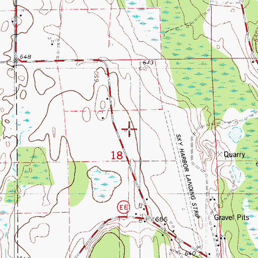 Topographic Map of Gray Air Dairy Farm, WI