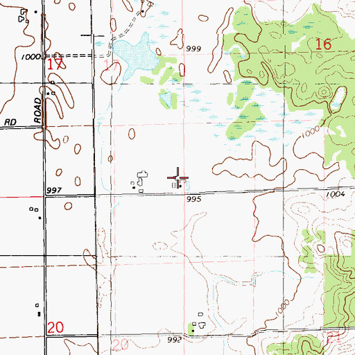 Topographic Map of O'Donnell Farms, WI