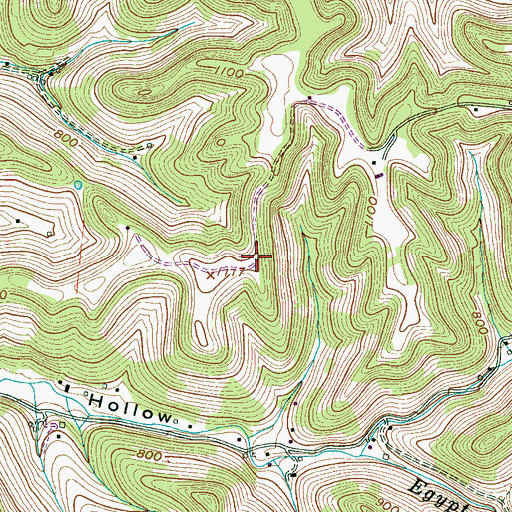 Topographic Map of Bennett Cemetery, TN