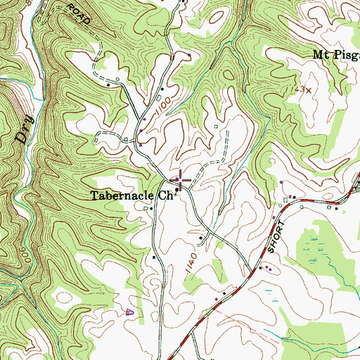 Topographic Map of Blair Cemetery, TN