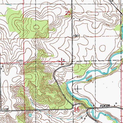 Topographic Map of Woodruff Farms, WI