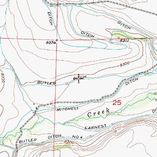 Topographic Map of Butler Ditch Number 2, CO