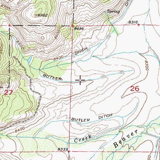 Topographic Map of Butler Ditch Number 3, CO