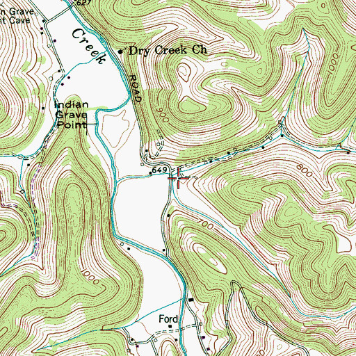 Topographic Map of Braswell Cemetery, TN