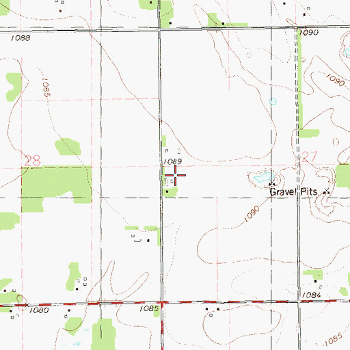 Topographic Map of Skaw Farm, WI