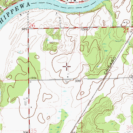 Topographic Map of Lemay Farm, WI