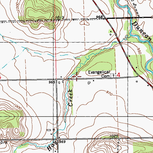 Topographic Map of Rocking R Elk Ranch, WI