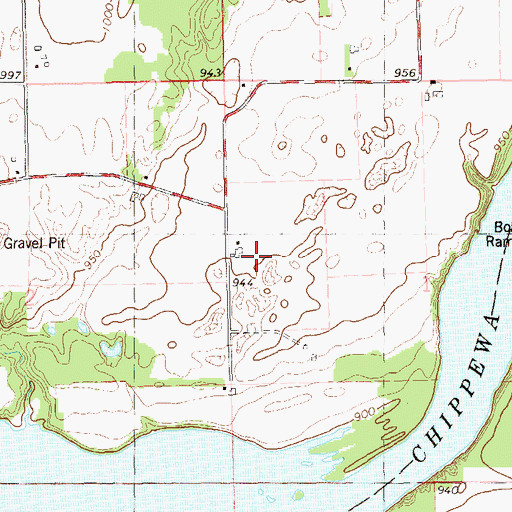 Topographic Map of Elmdorf Farms, WI