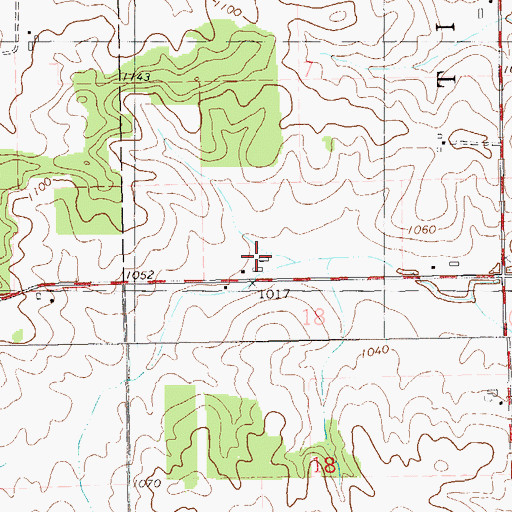 Topographic Map of Rooney Farm, WI