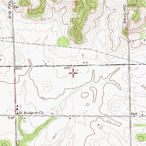 Topographic Map of Hager Farm, WI