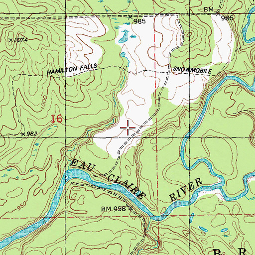 Topographic Map of Canoe Landing Prairie State Natural Area, WI