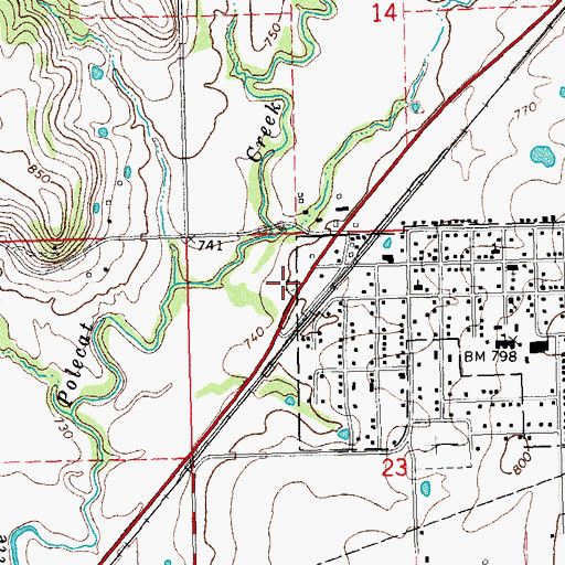 Topographic Map of Baker Family Cemetery, OK