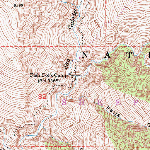 Topographic Map of Fish Fork, CA