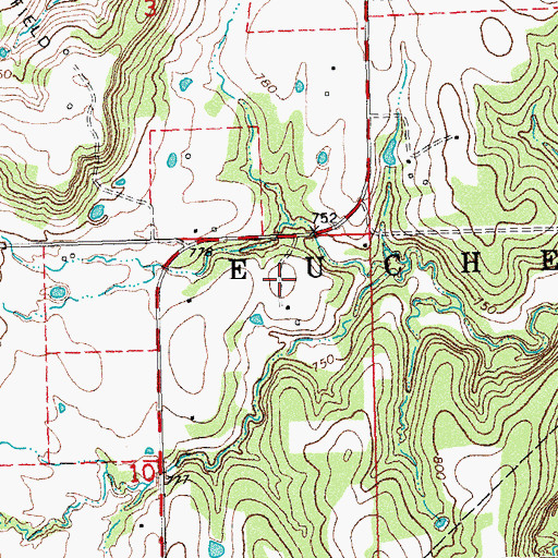 Topographic Map of Lester Thomas Family Cemetery, OK
