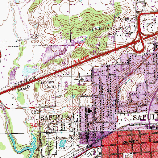 Topographic Map of North Heights Cemetery, OK