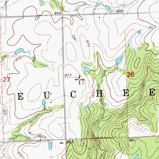 Topographic Map of Sewell Family Cemetery, OK