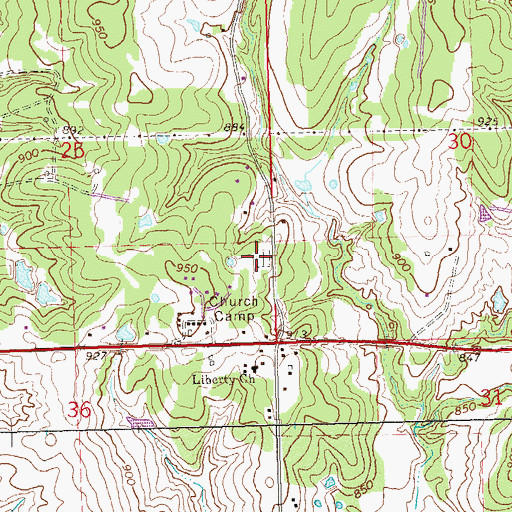 Topographic Map of Sub Station Cemetery, OK