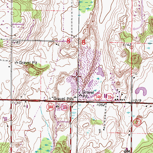 Topographic Map of Schelle Pit, WI