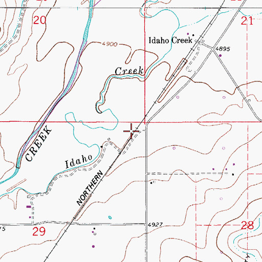 Topographic Map of Carr and Tyler Ditch, CO